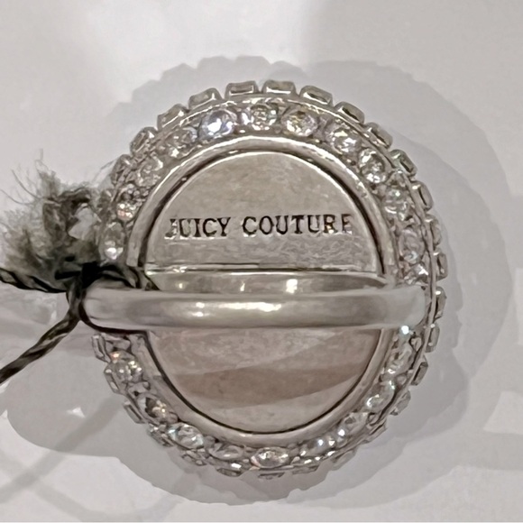 NWT Juicy Couture Clear Oval Faceted Center Crystal Ring w/ Clear Pave Crystals - Picture 4 of 9
